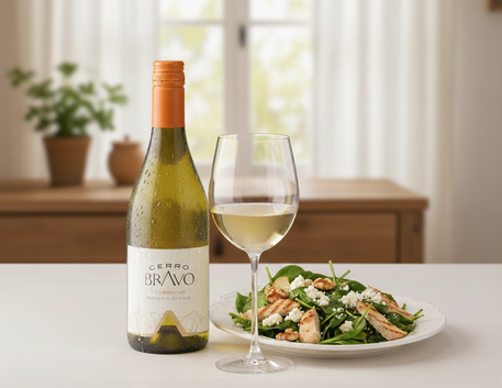 Cerro Bravo Chardonnay: frescor, elegância e a harmonização perfeita com salada leve